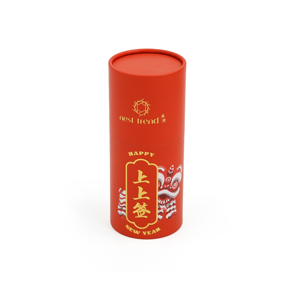 Caja de tuberías de papel de grado alimenticio personalizado con diseño de fuegos artificiales