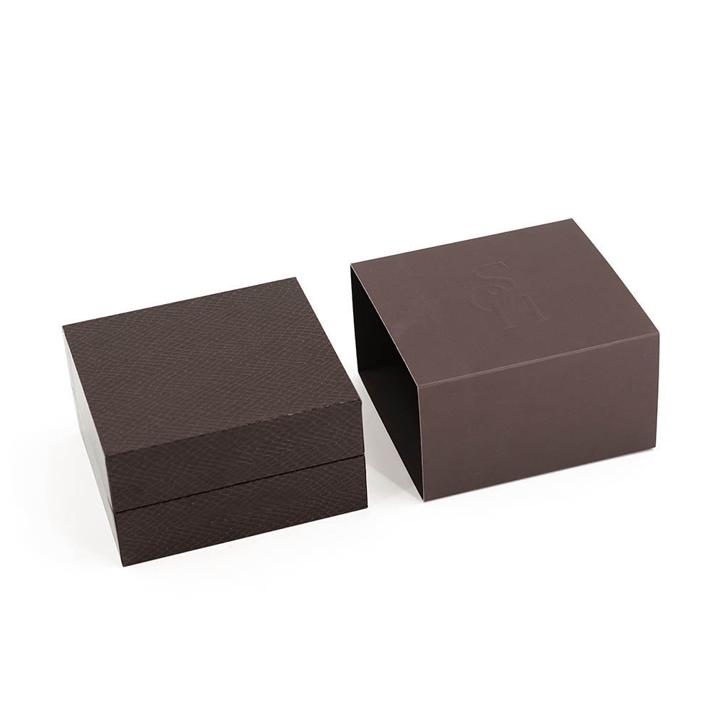 Leather Texture Specialty Paper Perfume Gift Box with Sleeve