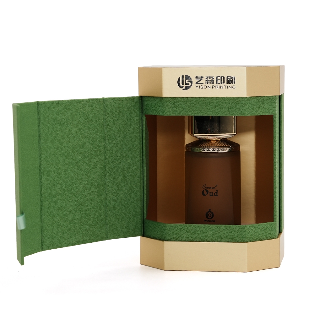 Custom Leather Texture Octagonal Hard Box Packaging for Perfume