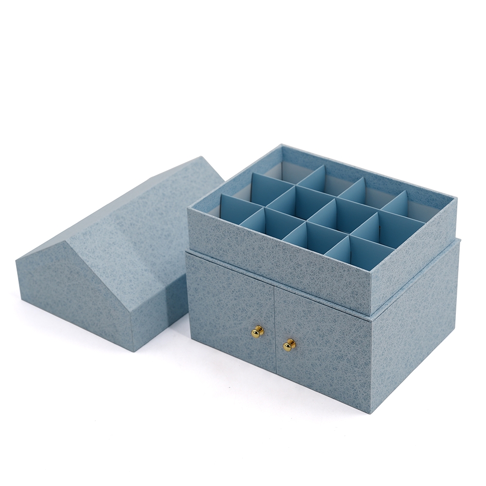 Caja de regalo vacía personalizada con forma de casa con calendario de adviento de belleza