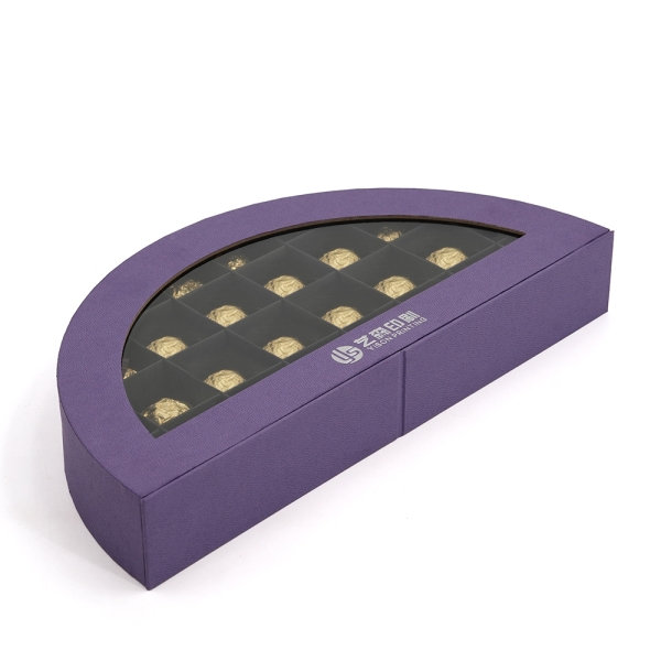 Custom Logo Half Circle Chocolate Packaging Box with Window