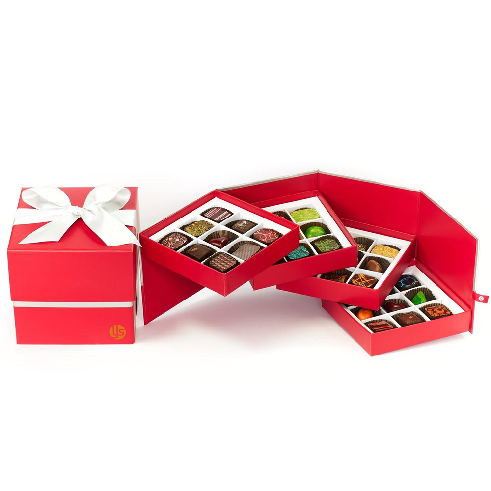 Caixa de presente de chocolate de luxo de 3 camadas personalizada