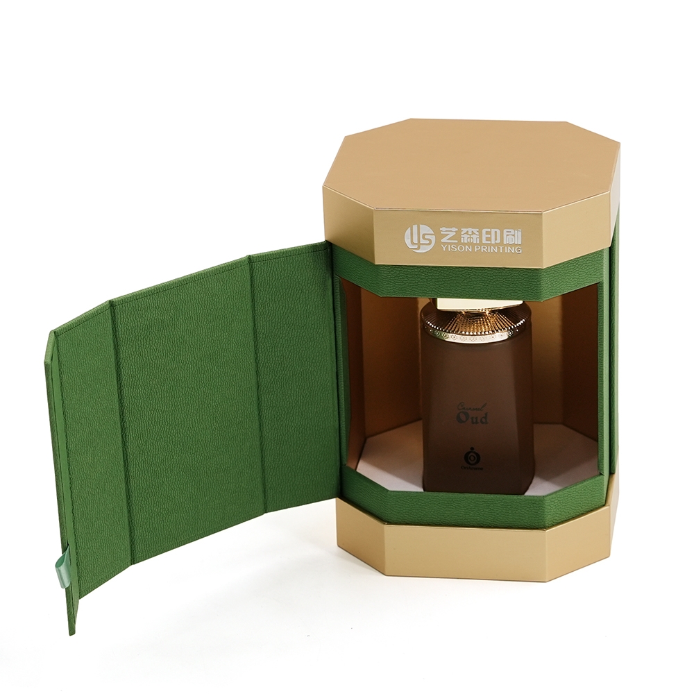 Custom Leather Texture Octagonal Hard Box Packaging for Perfume