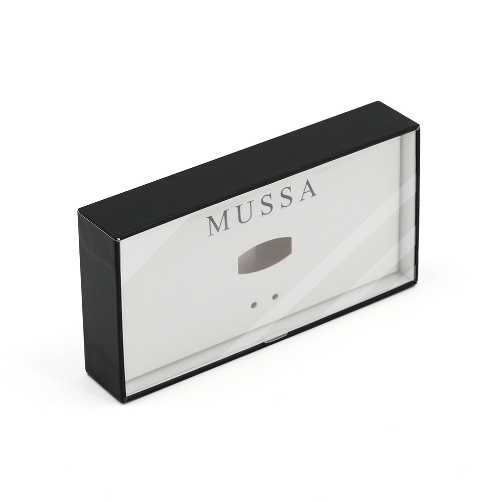 Custom cardboard box with clear lid