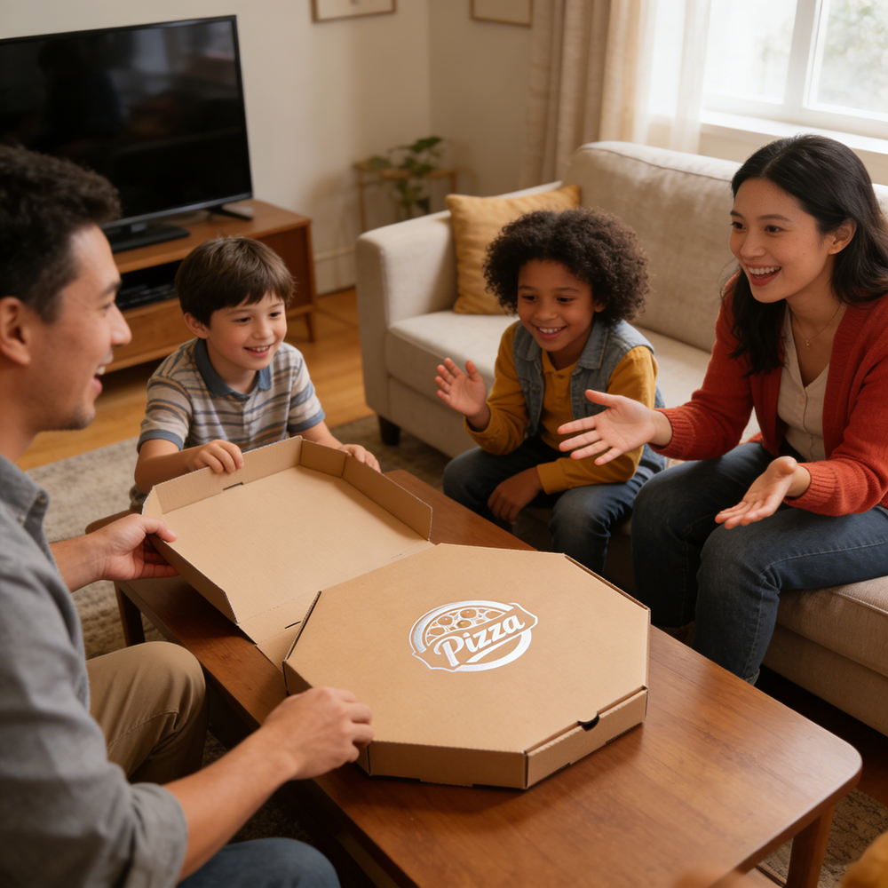 Maßgeschneiderte Achteck-Pizzaschachtel aus Wellpappe