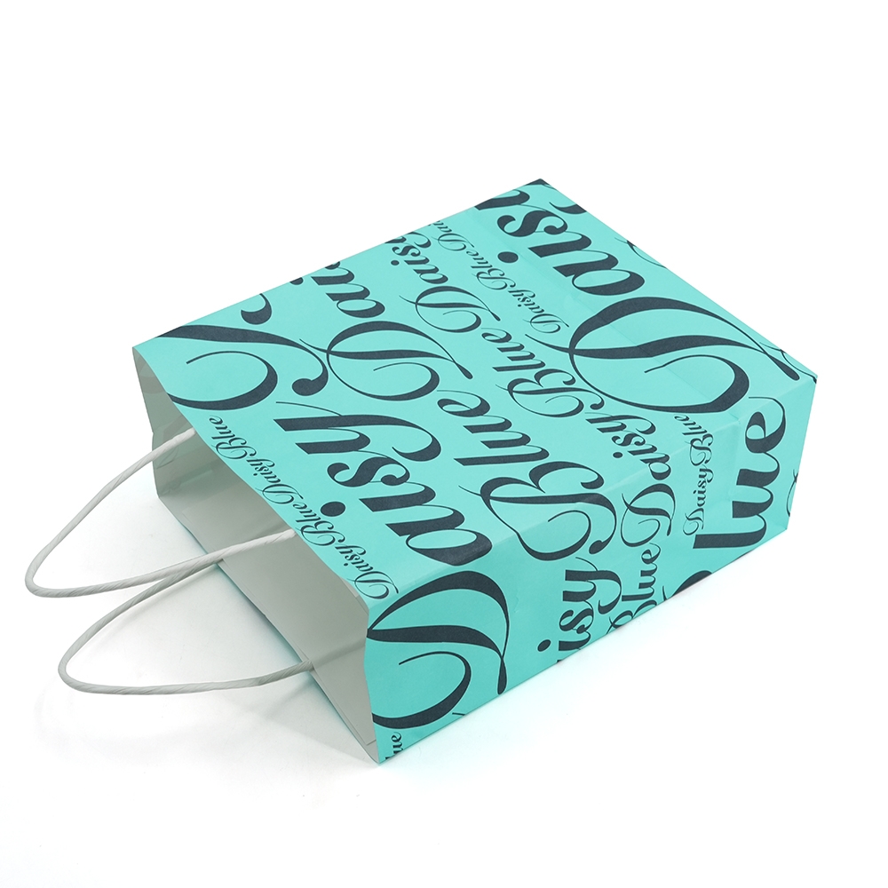 Custom White Kraft Paper Bag with Twisted Handle