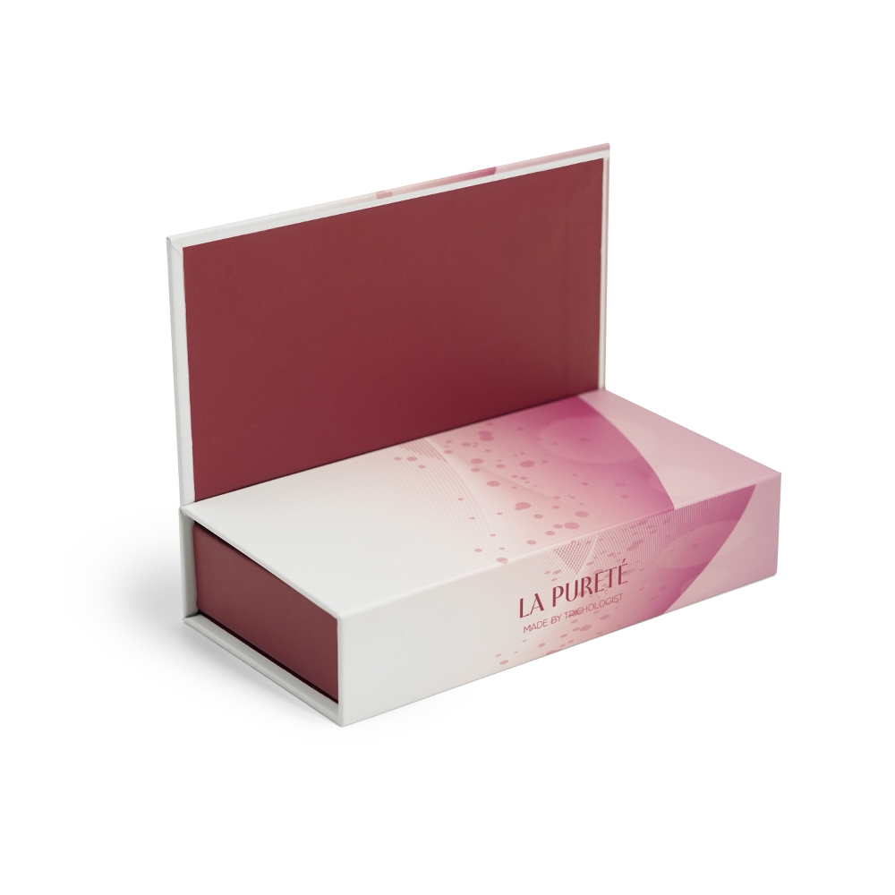 Custom Double Door Opening Rigid Paper Gift Box with Gold Satin Lining