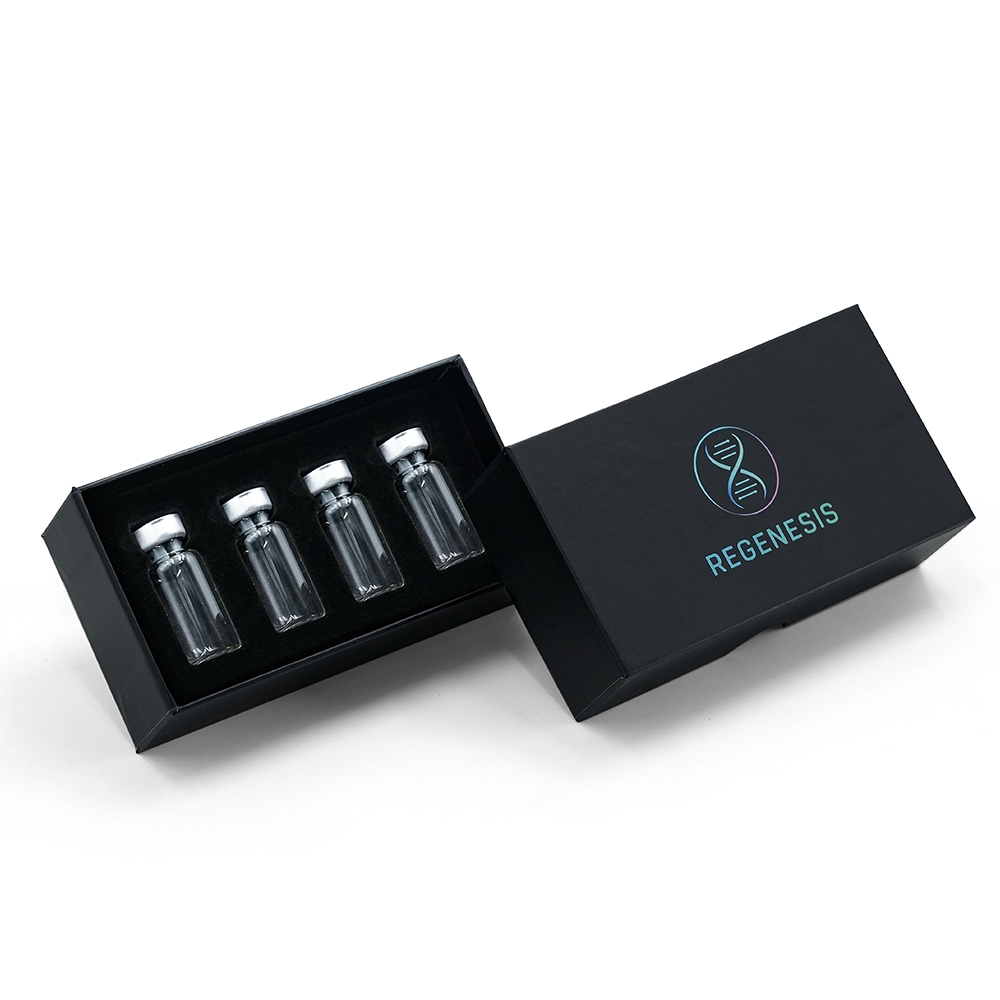 Custom Black Rigid 4-Pack 3ml Peptide Vial Box