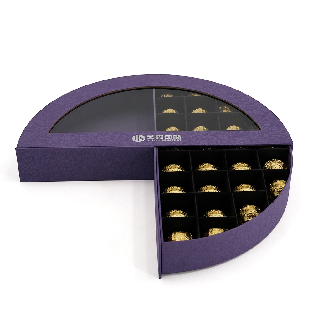 Custom Logo Half Circle Chocolate Packaging Box with Window