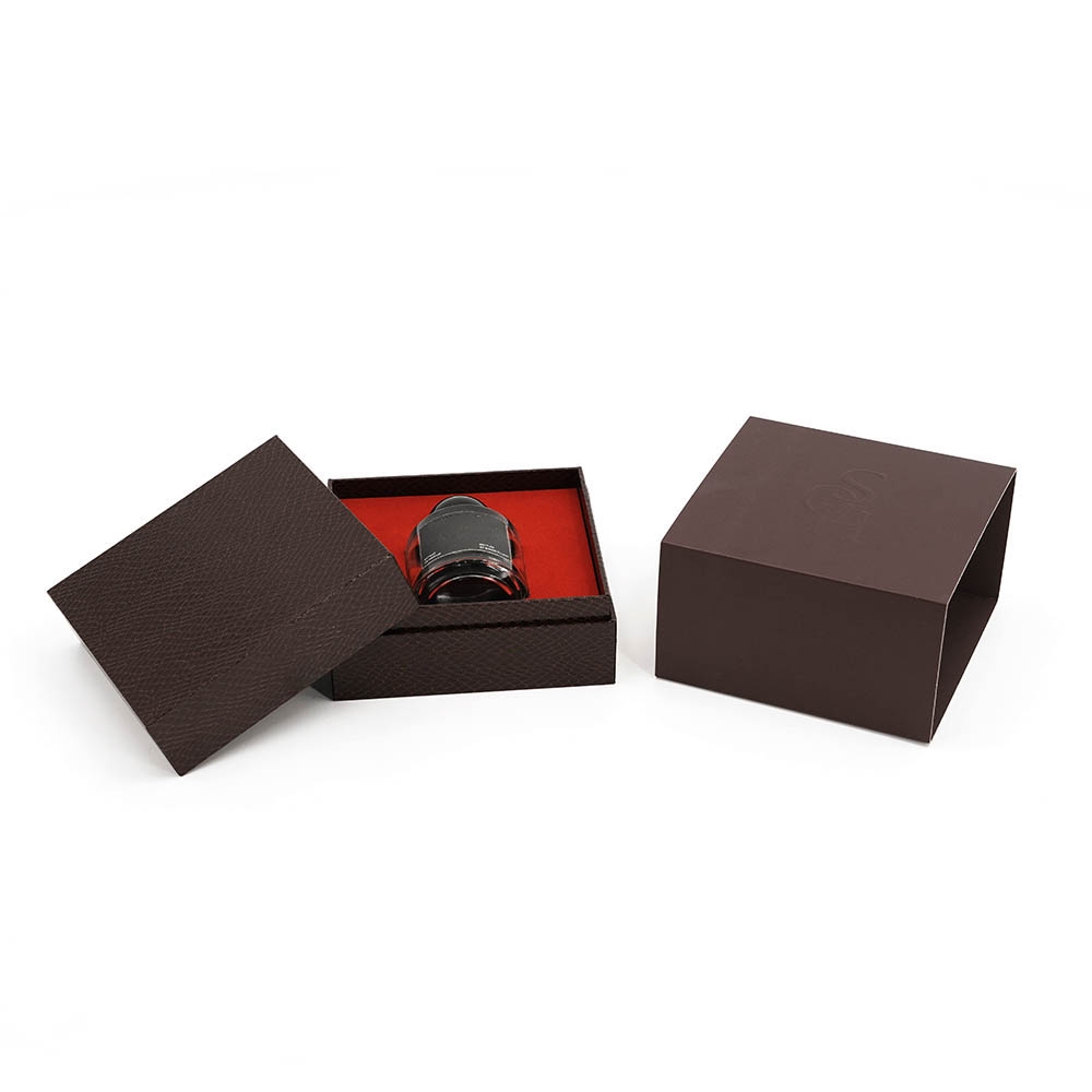 Leather Texture Specialty Paper Perfume Gift Box with Sleeve